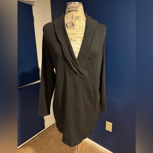 Woman Within Black Textured Cardigan